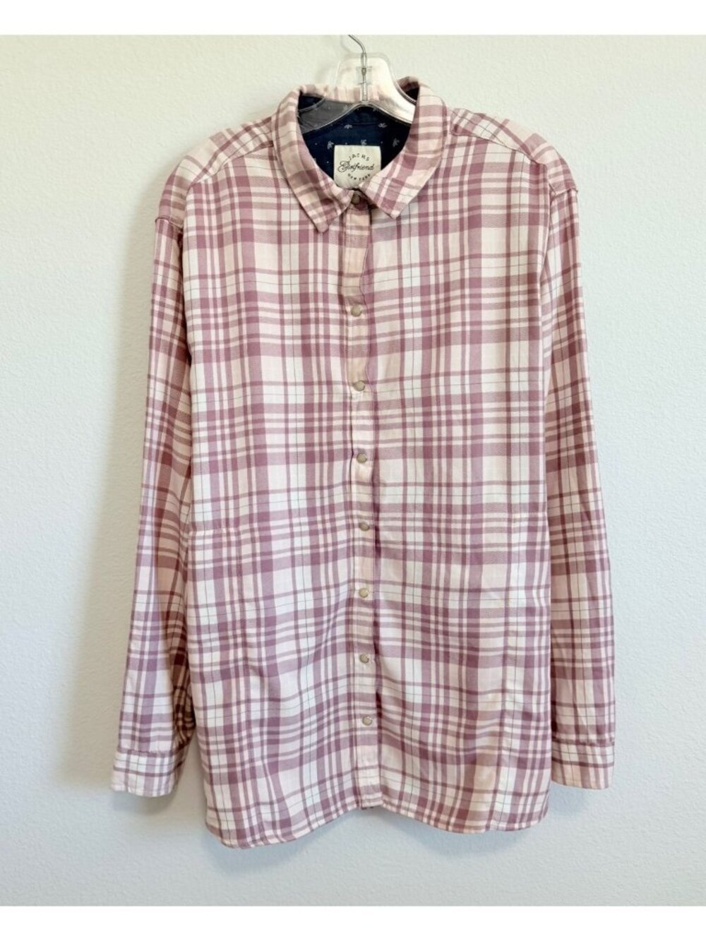 Jachs Girlfriend Long Sleeve Collared Snap Button Up Plaid Shirt Size XXL